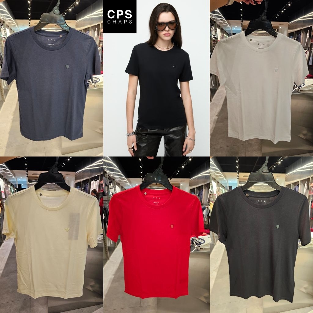 💥CPSแท้100%💥เสื้อยืดเบสิกหญิง เสื้อยืดคอกลมCPS Chaps รุ่นใหม่ล่าสุด ไซส์XS-XL