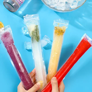ถุงซิปล็อคแบบยาว ถุงซิปทำหวานเย็น 50-100ชิ้น/แพ็ค หักแบ่งครึ่งได้ ถุงซิปถนอมอาหาร