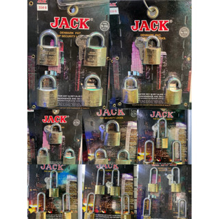 กุญแจระบบสปริง JACK  no.190G เหล็กชุบสีทอง ไส้ทองเหลือง