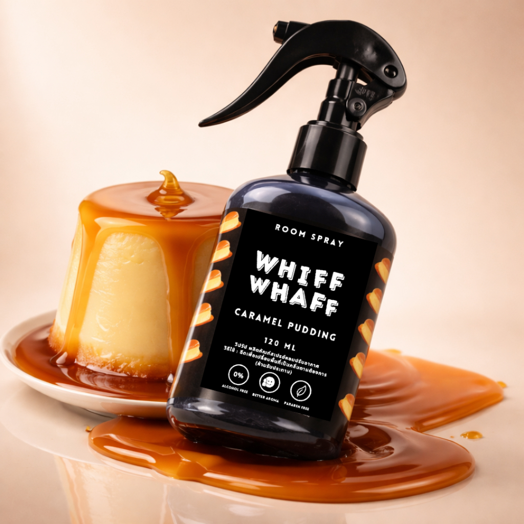 Room Spray Diffuser คาราเมลพุดดิ้ง Whiffwhaff วิปวัป สเปรย์หอม Caramel Pudding ครัวซองต์ มาการอง