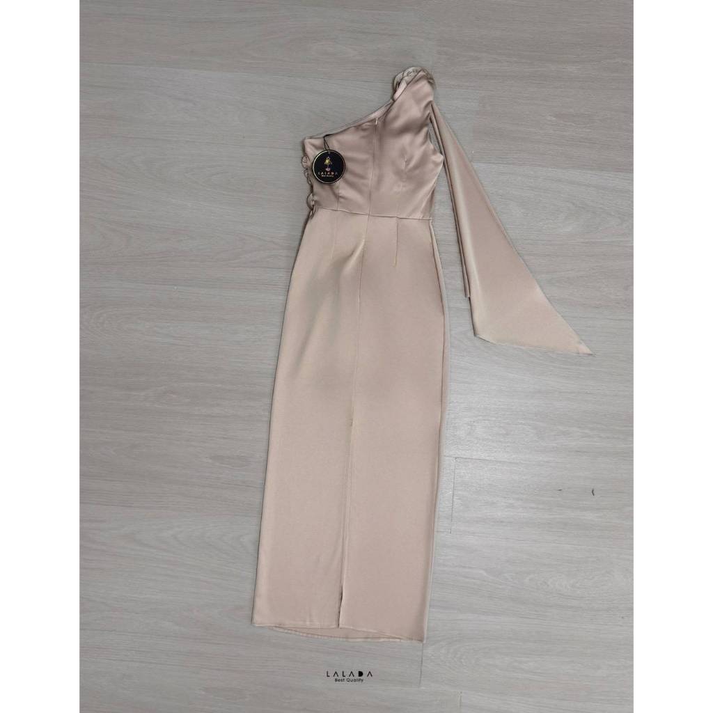 ❣️พร้อมส่ง📌 LALADA ชุดออกงาน เดรสไหล่เฉียง แต่งระบายพร้อมดอกไม้ งานแต่ง เพื่อนเจ้าสาว ดินเนอร์ - รูปที่ 6