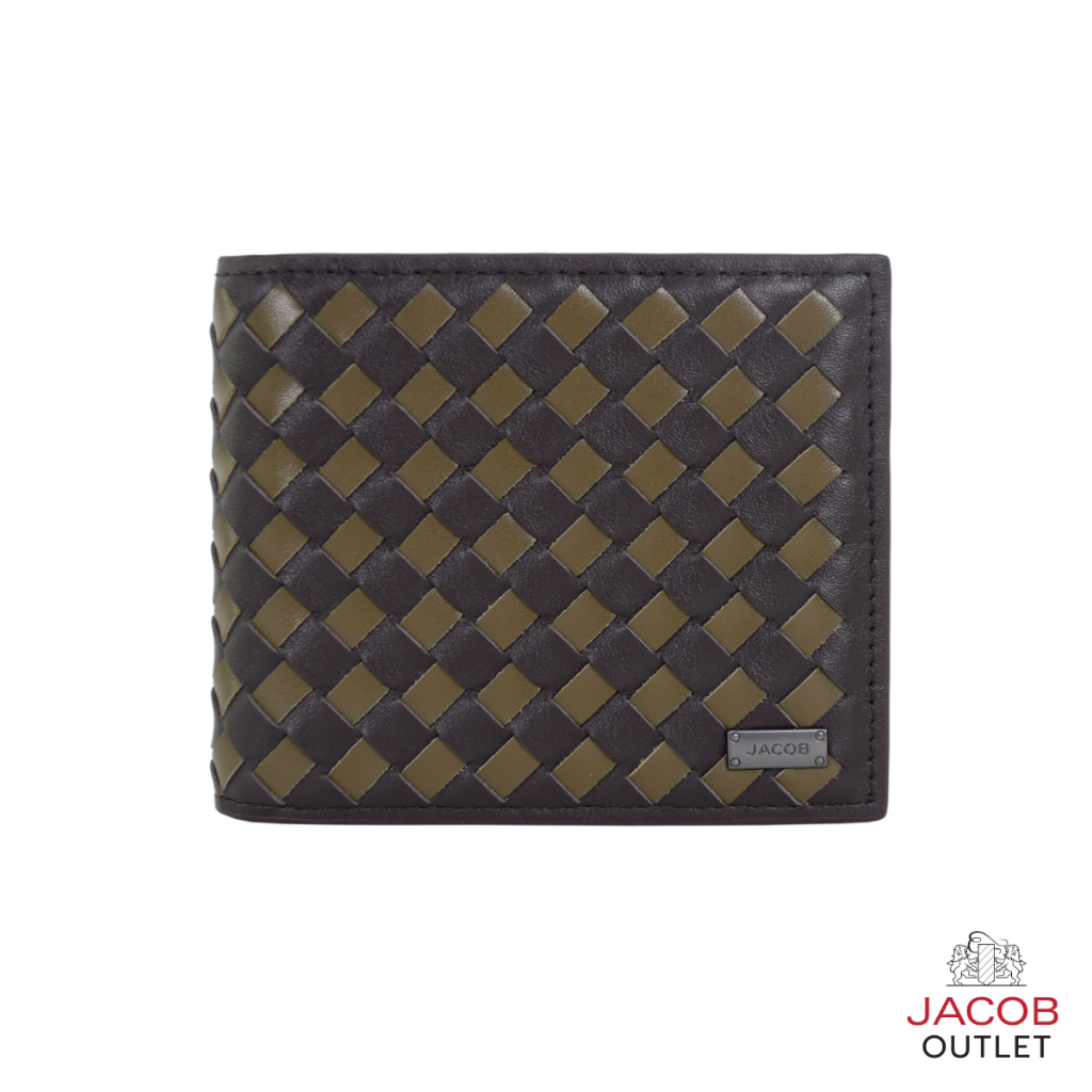 JACOB กระเป๋าสตางค์ชาย ลายสาน พร้อมช่องใส่เหรียญ รุ่น 22634