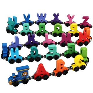 NIKO รถไฟแมกนีต์ตัวอักษร 27 ชิ้น ของเล่นศึกษายุบัน ABC สำหรับเด็ก ชายหญิง ของขวัญวันเกิด