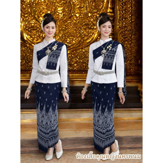 ชุดนางรำ เสื้อ+สใบ+ผ้าถุงพิมพ์ลาย เสื้อมีไชร์อก32ถึงอก50 ผ้า…