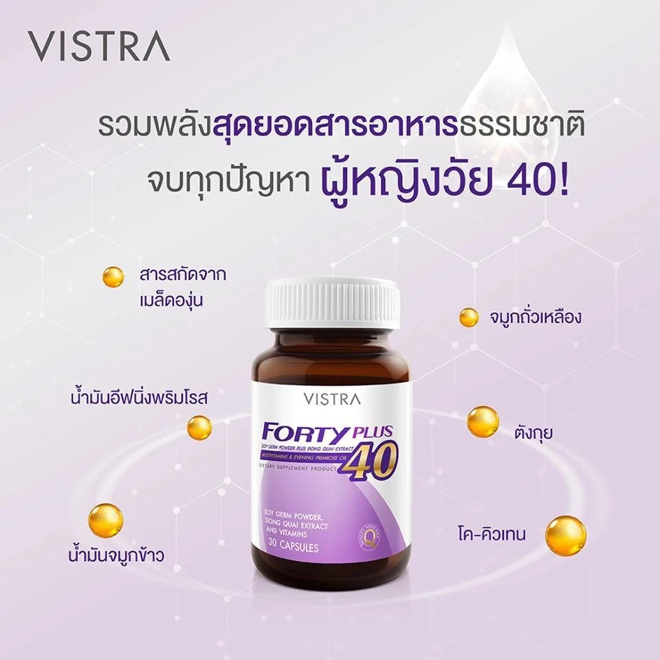 VISTRA FORTY PLUS 40+ วิตามินรวม ดูแลสุขภาพวัย 40+ โฉมเดิม