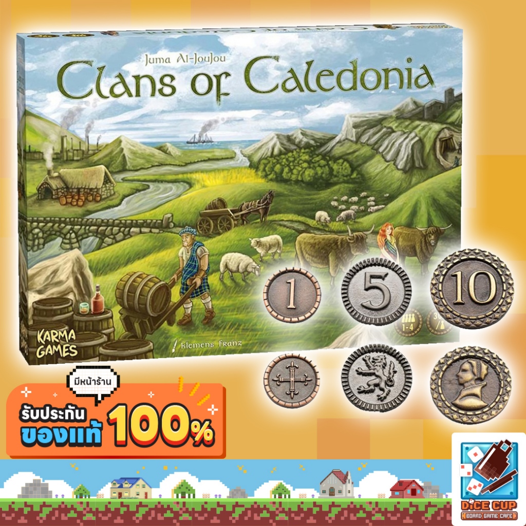 [ของแท้] Clans of Caledonia (Base Game/ Metal Coins/ Bundle) Board Game