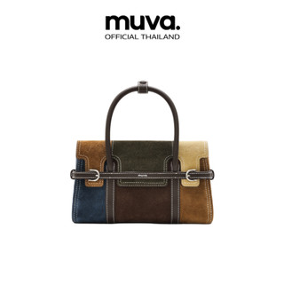 MUVA กระเป๋าหนัง กระเป๋าถือ กระเป๋าสะพาย หนังกลับ รุ่น VERONA PATCHWORK SUEDE -MU15401