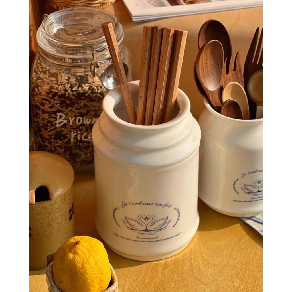 Chansuay - จานสวย โถเซรามิค โถอเนกประสงค์ โถใส่ช้อน โถใส่อุปกรณ์ทำอาหาร - รูปที่ 3