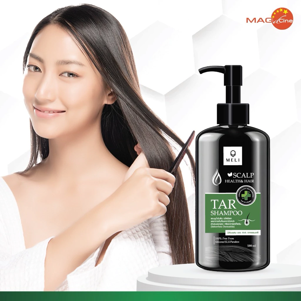 แชมพูขจัดรังแค MELI TAR SHAMPOO แชมพู ลดรังแค ชันนะตุ สะเก็ดเงิน 500ML สามารถใช้อาบน้ำได้