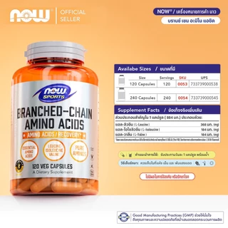 บีซีเอเอ | BCAA / Branched Chain Amino Acids [Capsules] by NOW SPORTS | Authentic Made in USA