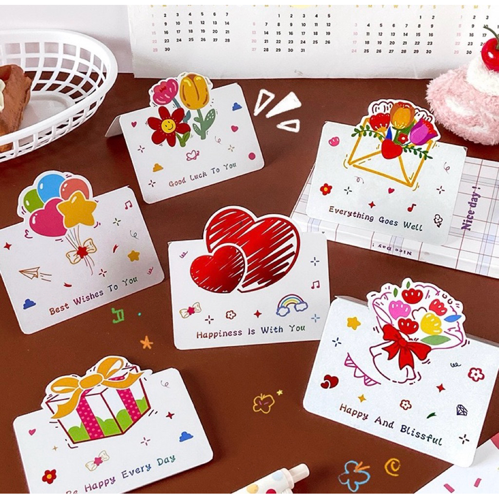 (แบบ X5) : การ์ดอวยพรลายดอกไม้ การ์ดอวยพร pop up การ์ดลายสวยน่ารัก ราคาถูก