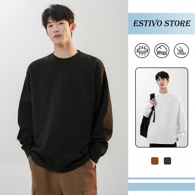 เสื้อ打底แขนยาว สีเดียว ฤดูหนาว สไตล์กะทันขัน ขนาดสบาย บางเบา อากาศไหล