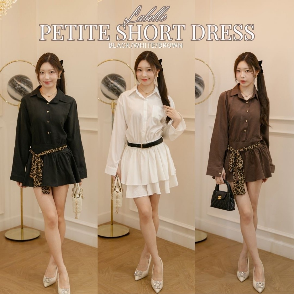 DR0572 LABELLE รุ่น Petite Short Dress เดรสเชิ้ต 3 สีน่ารัก
