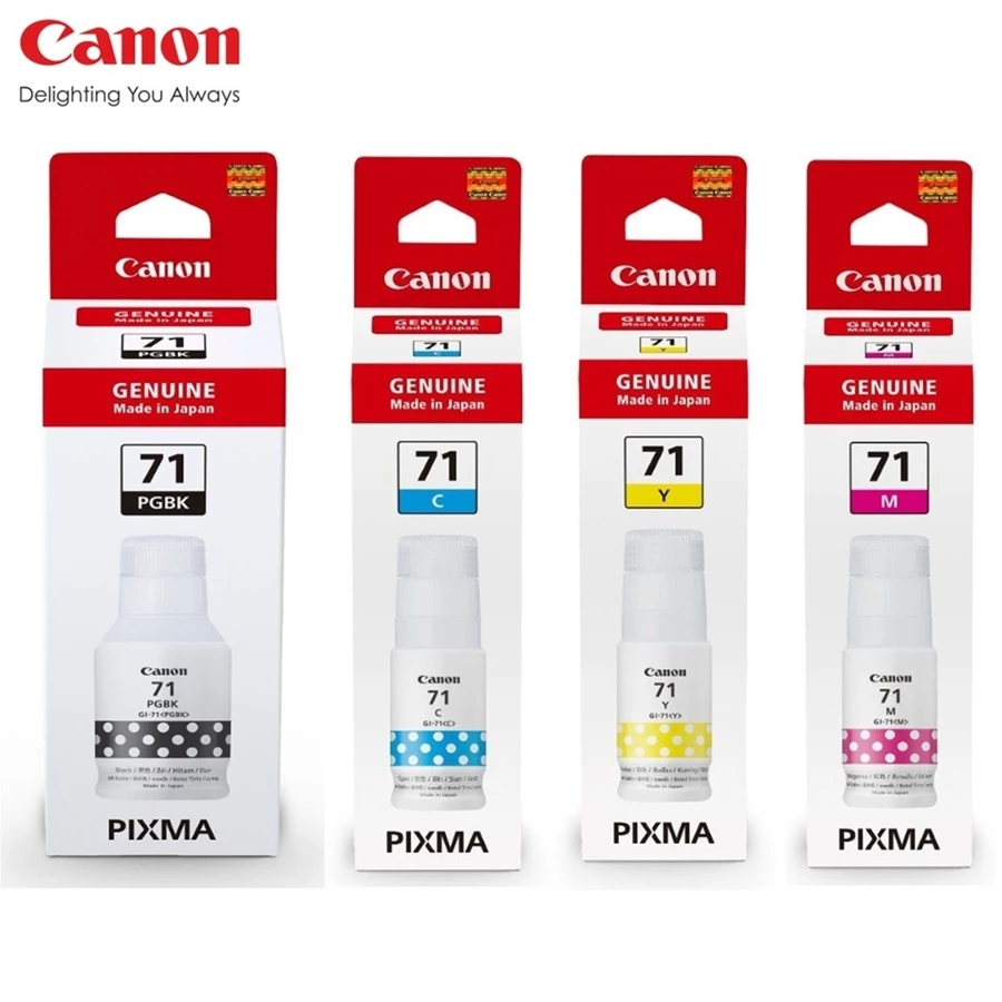 หมึกแท้ Canon GI-71 พิมพ์ได้ 7700 หน้า 4 สี สำหรับปริ้นเตอร์ Canon PIXMA G3730 G2020 G3020