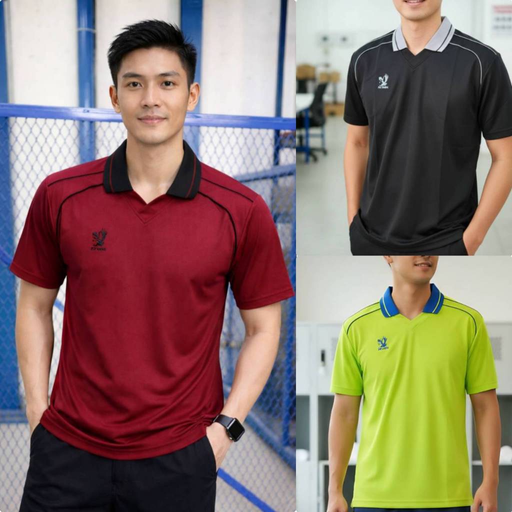 FLYHWAK A974 เสื้อดำ เสื้อฟุตบอลคอปก เสื้อกีฬา เนื้อผ้าเรียบลื่น ปลอดไฟฟ้าสถิตย์ ระบายเหงื่อดี ไม่อับชื้น
