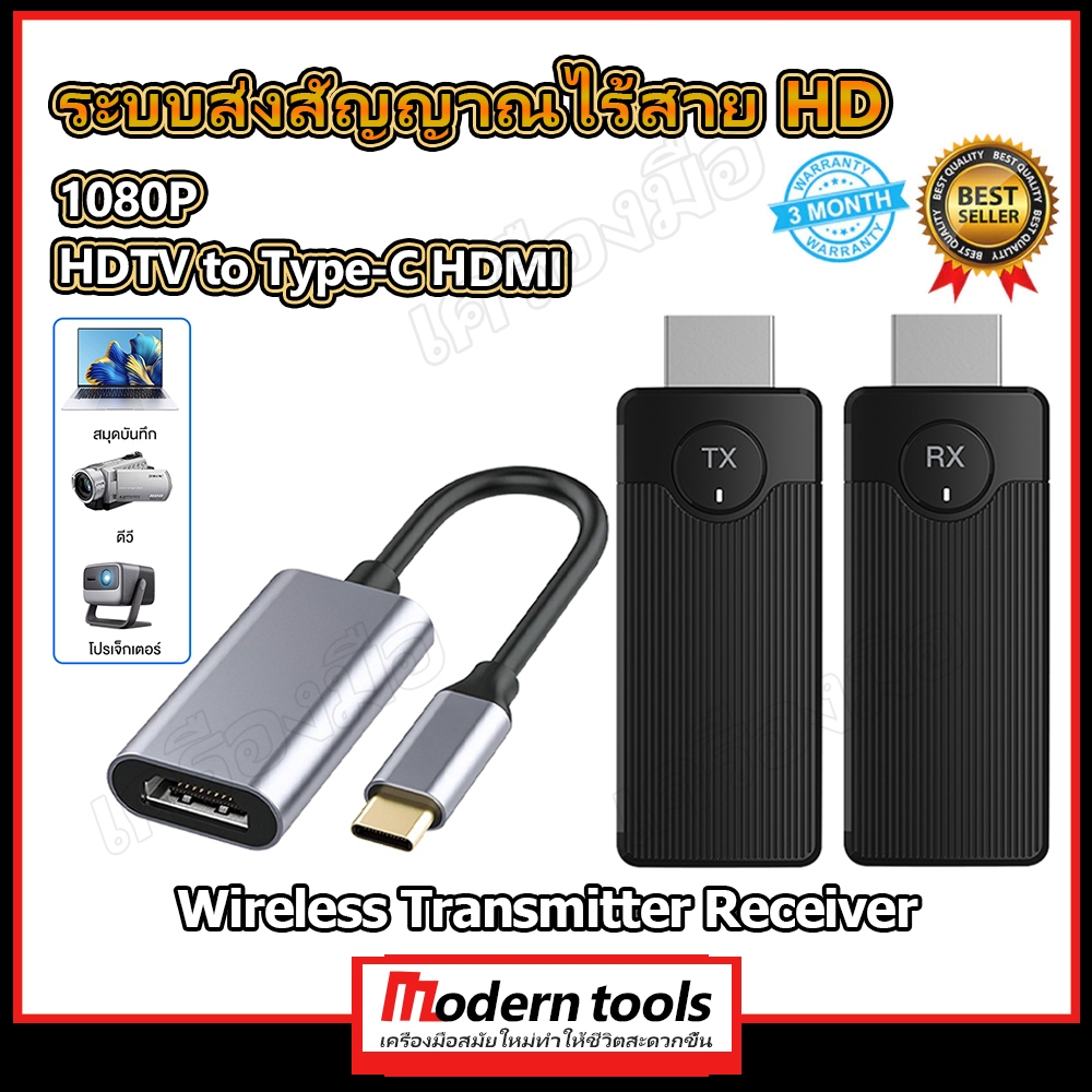 [ใหม่ล่าสุด❗️]1080P อุปกรณ์แชร์หน้าจอไร้สาย HDTV to Type-C HDMI อุปกรณ์ร่วมหน้าจอไร้สาย ต่อมือถือไปท