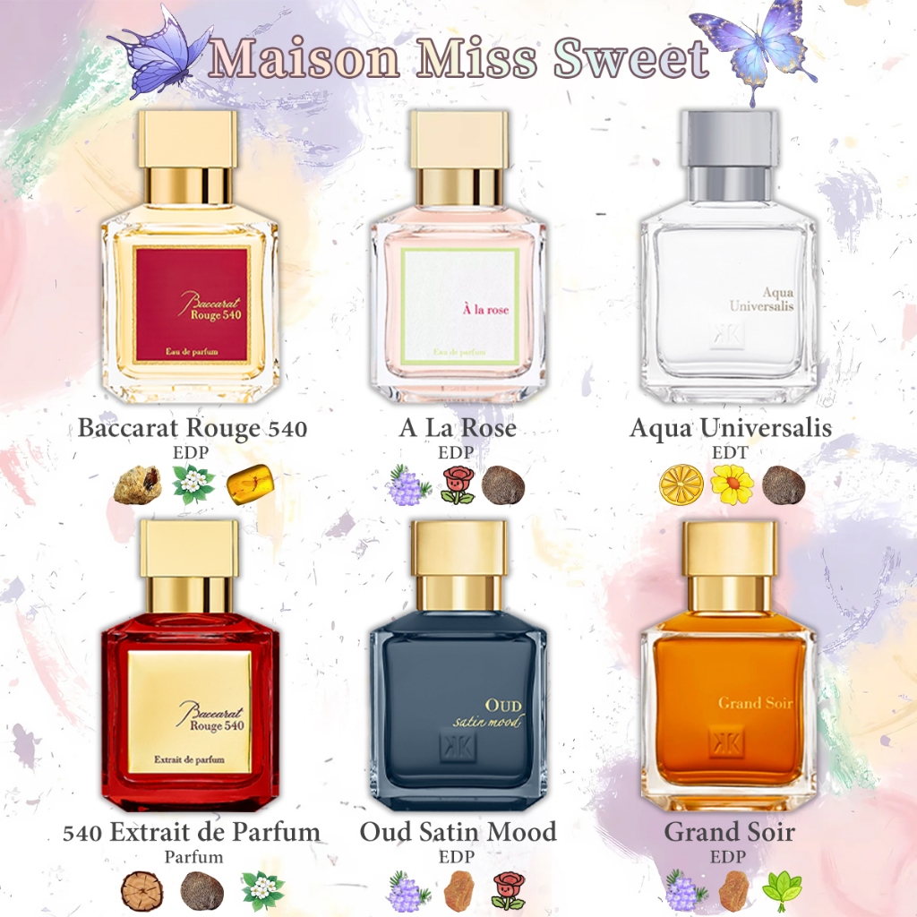 🚚จัดส่งรวดเร็ว✨ Rouge 540&724& Oud Satin Mood& Aqua Universalis&Grand Soir EDP2ml 5ml 10ml Unisex perfume น้ำหอม