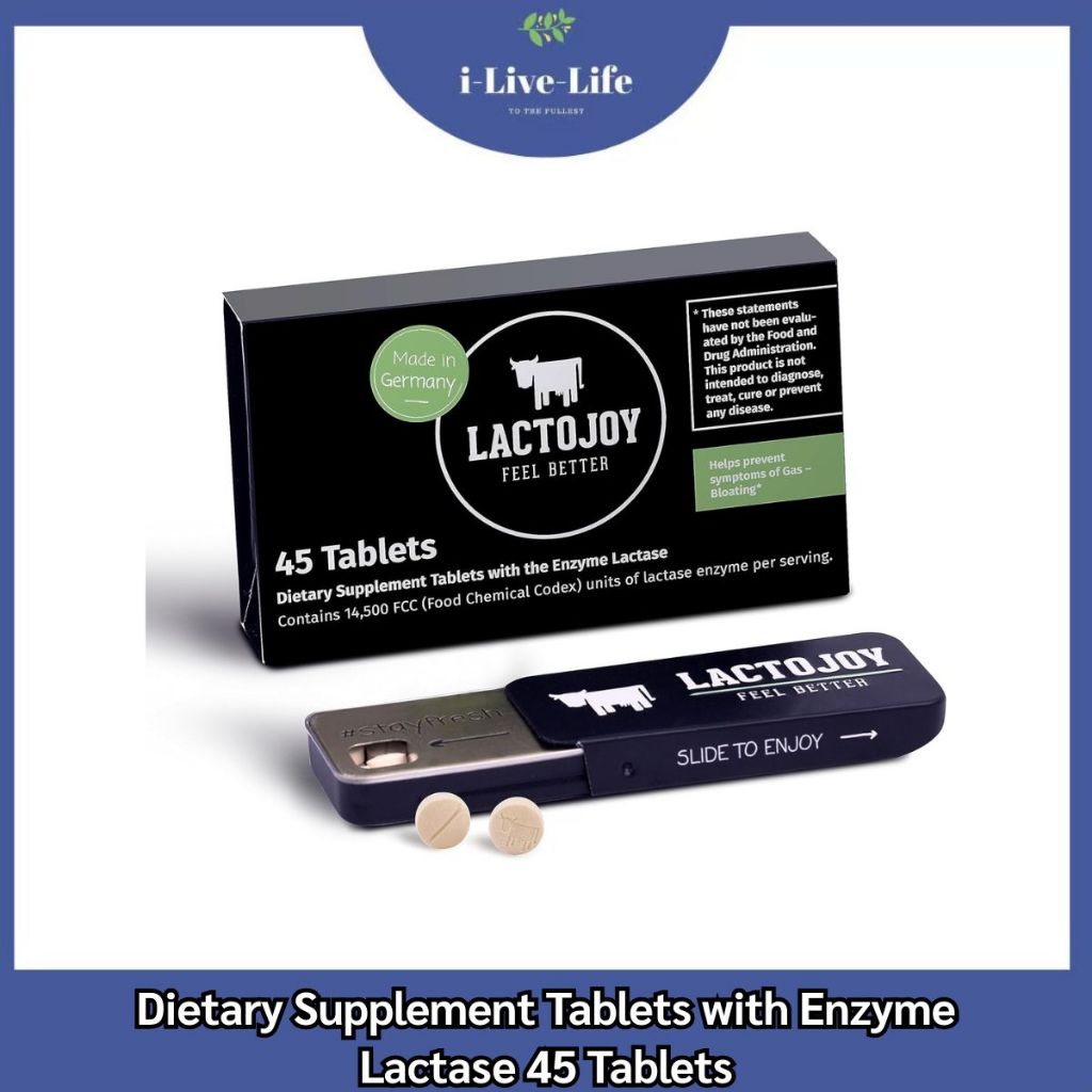 <LactoJoy> Dietary Supplement Tablets with Enzyme Lactase 45 Tablets อาหารเสริมช่วยย่อยอาหาร