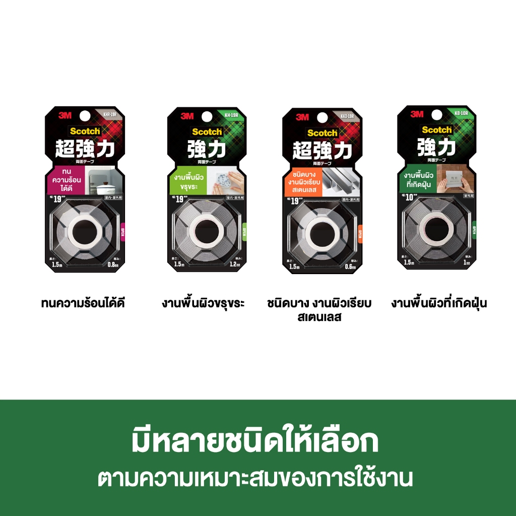 3M™  Scotch®  สก๊อตช์ เทปแรงยึดติดสูง, รุ่น KB-10, สำหรับงานพื้นผิวไม่เรียบและเกิดฝุ่น - รูปที่ 5