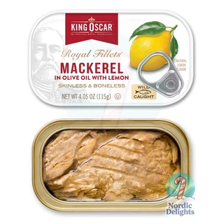 King Oscar Sardines Mackerel Olive Oil Jalapeno Lemon Med ปลาซาร์ดีนแมคเคอเรลคิงออสการ์นอร์เวย์น้ำมันมะกอก
