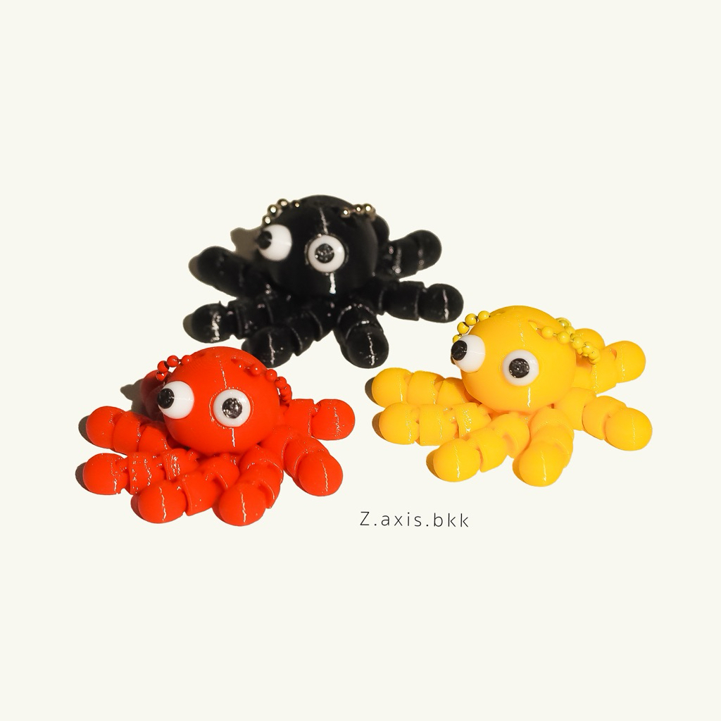 พวงกุญแจน้องหมึก หนวดขยับได้ หน้าตาทะเล้น octopus keychain สีสดใส พวงกุญแจห้อยกระเป๋า พร้อมส่ง!