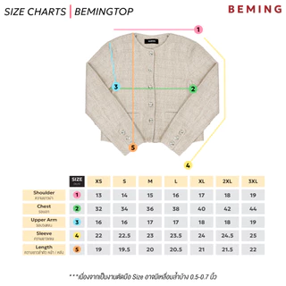 Bemingtop1102(XS-3XL)-BMG Tweed Blazer - เสื้อเบลเซอร์แขนยาวคอกลม ดีไซน์กระดุมหน้าผ้าทวีต
