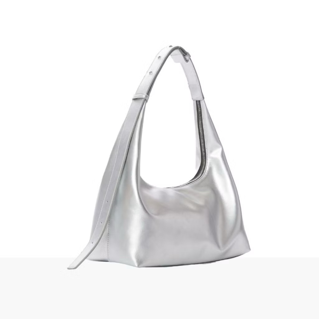 ส่งต่อ กระเป๋า knack.bag - Hobo (M)- Silver (สีเงิน)
