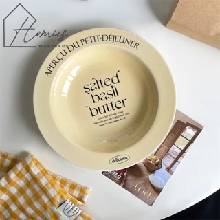 【พร้อมส่ง】🍽️ จานเซรามิก จานก้นลึก แก้ว สไตล์อังกฤษ วินเทจ คาเฟ่มินิมอล สุดน่ารัก เข้าไมโครเวฟได้