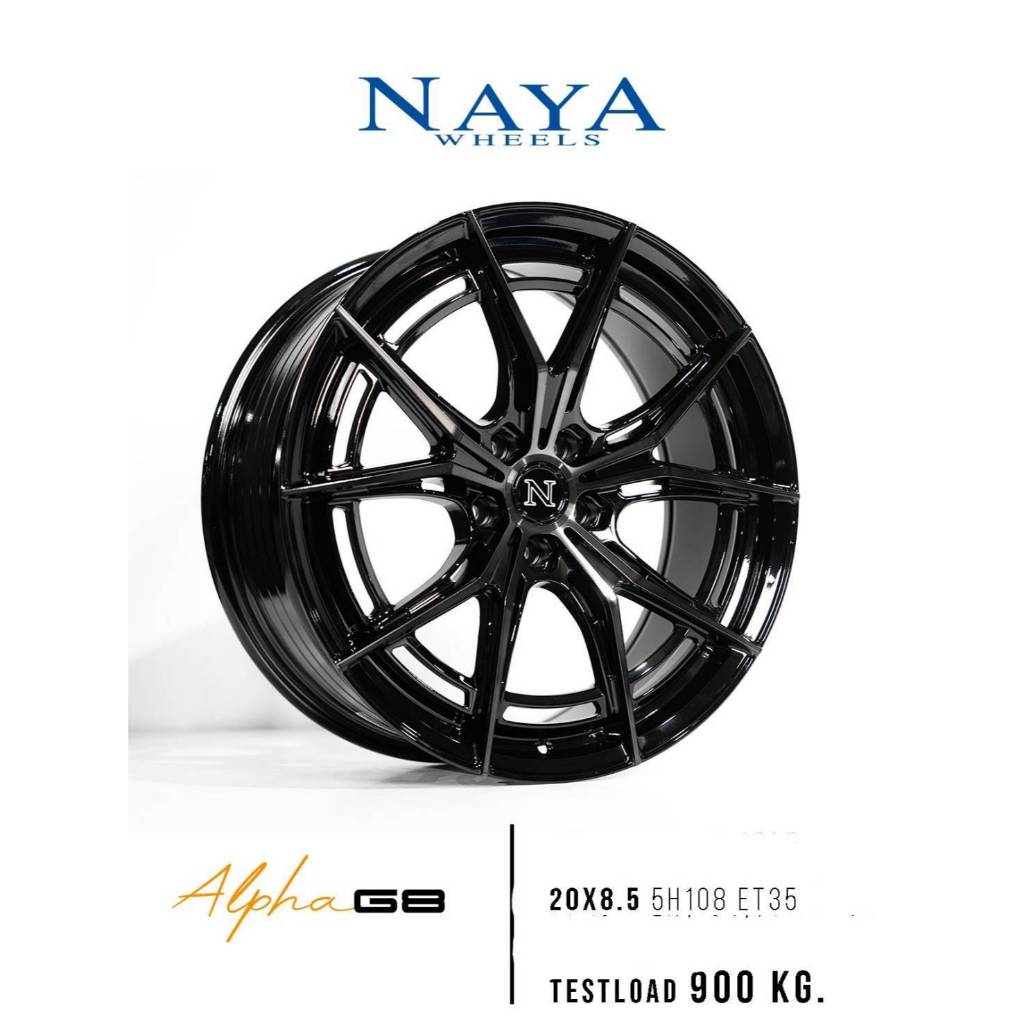 ล้อแม็ก Naya Alpha G8 สีดำเงา กว้าง 8.5-20นิ้ว 5รู108 Offset35