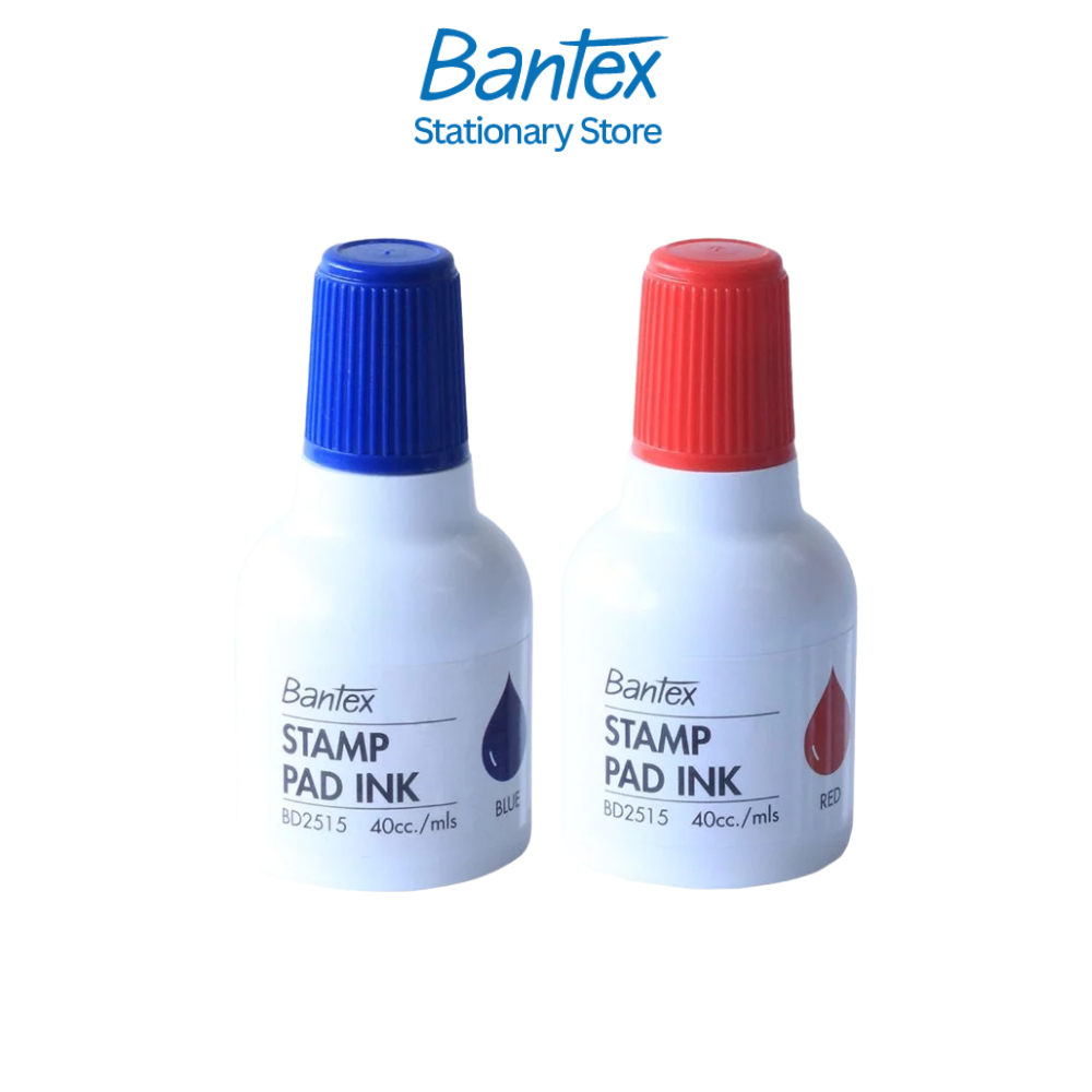 Bantex หมึกเติมแท่นประทับ หมึกเติมตราปั๊ม หมึกเติมแผ่นตราประทับ สีแดง สีน้ำเงิน ขนาด 40ml Stamp Ink
