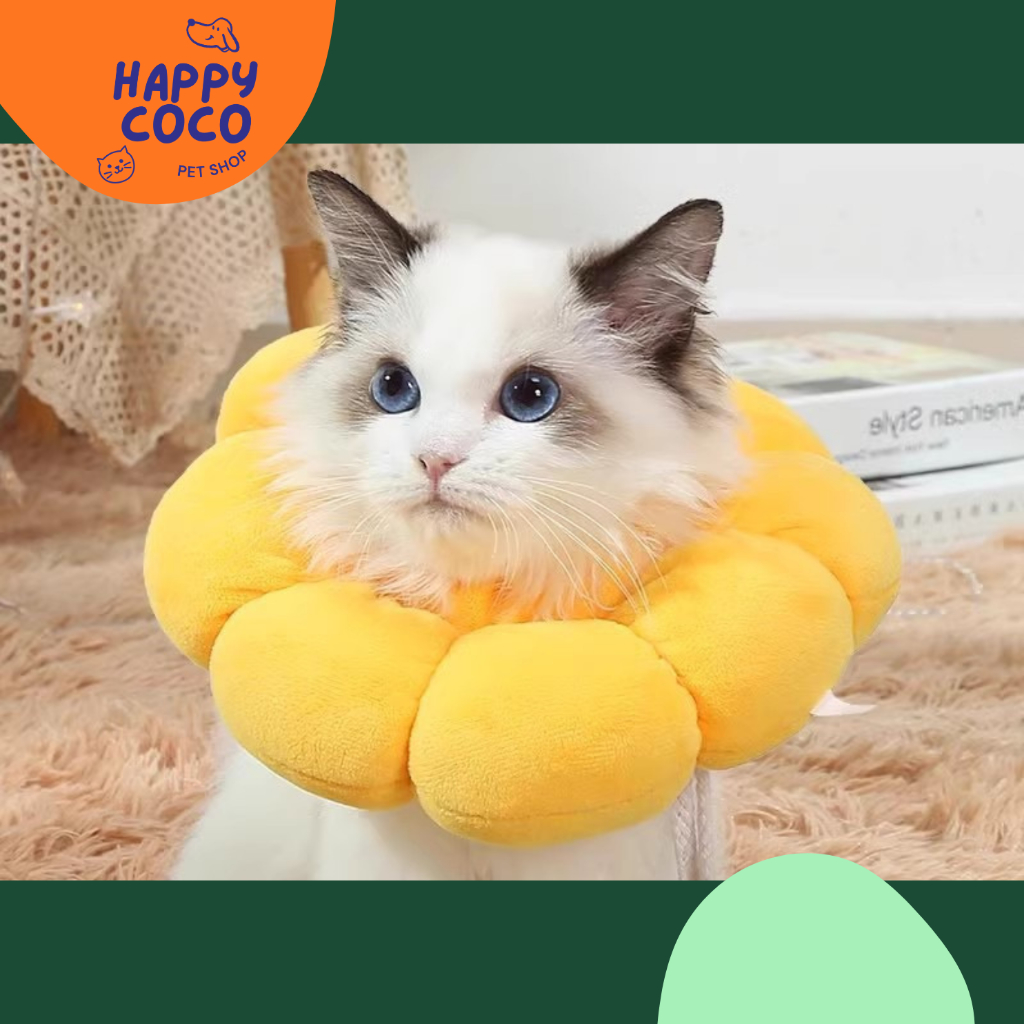 (พร้อมส่งจากไทย)HappyCoco Petshop คอลล่าสัตว์เลี้ยง กันแมวเลีย หมาเลีย ป้องกันการเลียแผล นุ่มนิ่มใส่สบาย