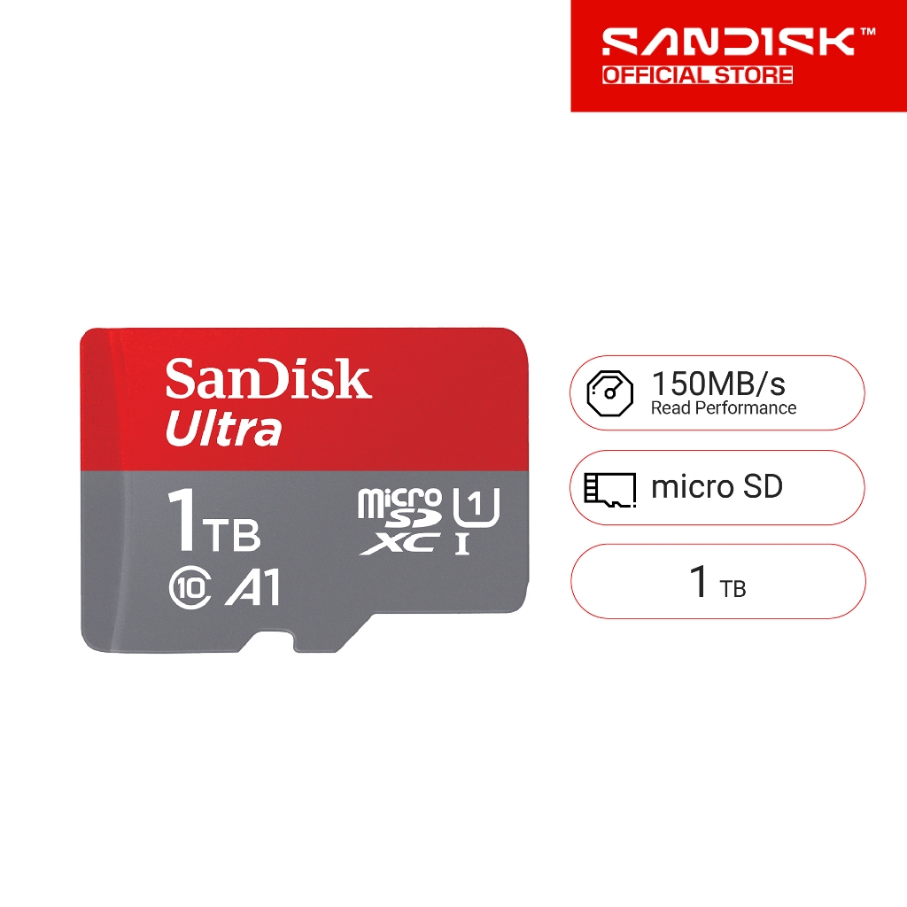 SanDisk Ultra MicroSDXC UHS-I 1TB (SDSQUAC-1T00-GN6MN) ความเร็วสูงสุด 150 MB/s U1 A1
