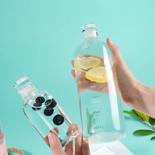 JRL ขวดน้ำแก้ว Borosilicate แบบพกพา ทนความร้อน สลับร้อน-เย็นได้ 300/500/750/1000 ml (สีใส) ฝาแน่นสนิท