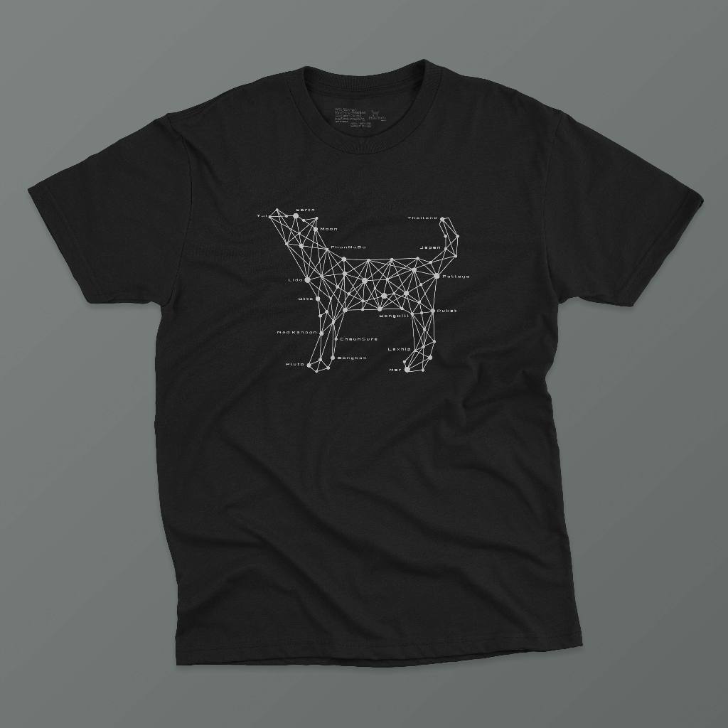 PhanMaBa เสื้อยืดลายหมาดวงดาว Cotton 100% Garment Dye