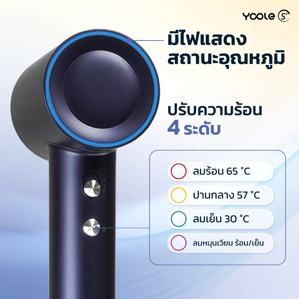 Yoole S+ Hair Dryer ไดร์เป่าผม 1600W Plasma Ion thumbnail 8