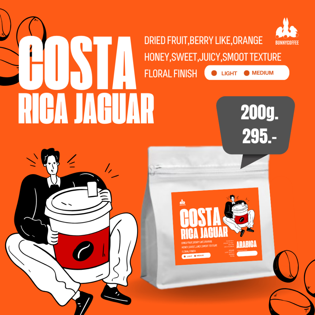 กาแฟ Costa Rica Jaguar Honey Process 200g. | Bunny Coffee