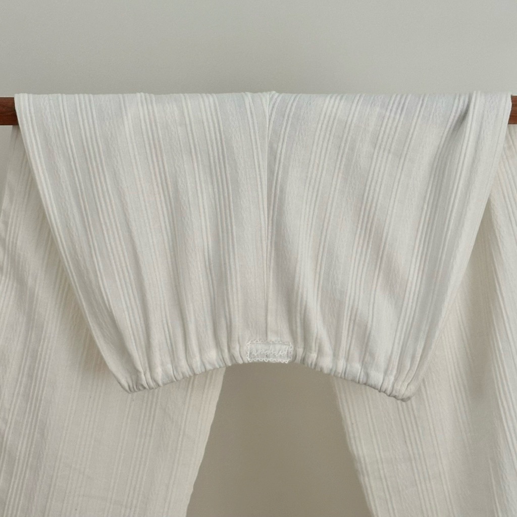 (พร้อมส่ง)Simple voile pant กางเกงขายาวผ้าฝ้ายเอวยางยืด กางเกงชายหาด รูปที่ 5