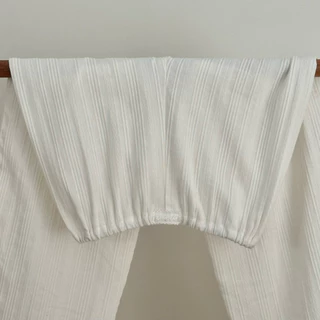 (พร้อมส่ง)Simple voile pant กางเกงขายาวผ้าฝ้ายเอวยางยืด กางเกงชายหาด