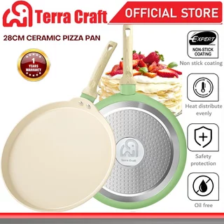 Nonstick Crepe Pan 28 ซม.เคลือบเซรามิก Skillet Dosa Tawa Tortilla กระทะไข่/พิซซ่ากระทะใช้งานร่วมกับเตาตั้งพื้น PFOA ฟรี