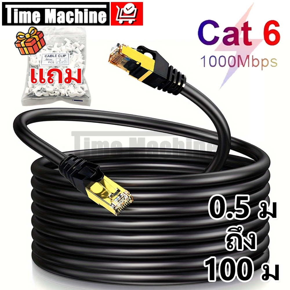 สายแลน CAT6 Gigabit 1Gbps 0.5//3/5/10/15/20/30/40/50/60/80/100M RJ45 ความเร็วสูง สำหรับแลปท็อป อินเตอร์เน็ต เราเตอร์