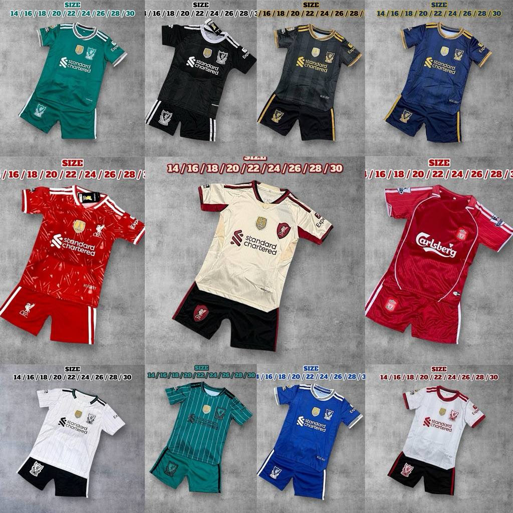 ชุดกีฬาเด็ก LP/2025 มีไซส์ 14 ถึง 30 แบบแขนสั้นกับขาสั้น ผ้าแห้งไว ใส่สบาย ราคาคุ้ม