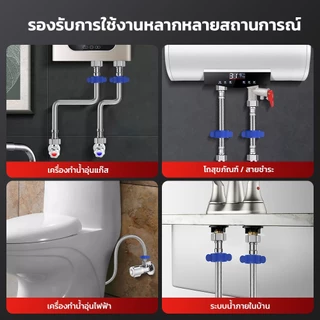 Mitsushi สายฝักบัว อาบน้ำ สายชำระ ท่อสแตนเลส 304 แบบลูกฟูก 30–120 ซม. ทนร้อน-ทนเย็น ไม่เป็นสนิม