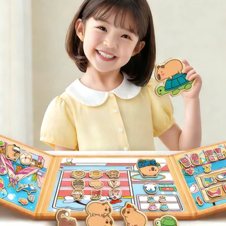 หนังสือแม่เหล็กฉากแต่งตัว DIY แฮนด์เมด 18x18cm Magnetic Quiet Book ของเล่นเพื่อการศึกษา ของขวัญเด็ก