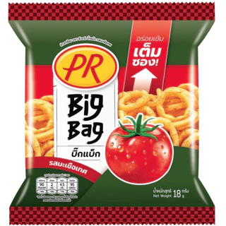 PR Big Bag พีอาร์ ข้าวเกรียบ รสมะเขือเทศ รสสาหร่าย 18กรัม แพค 12 ห่อ