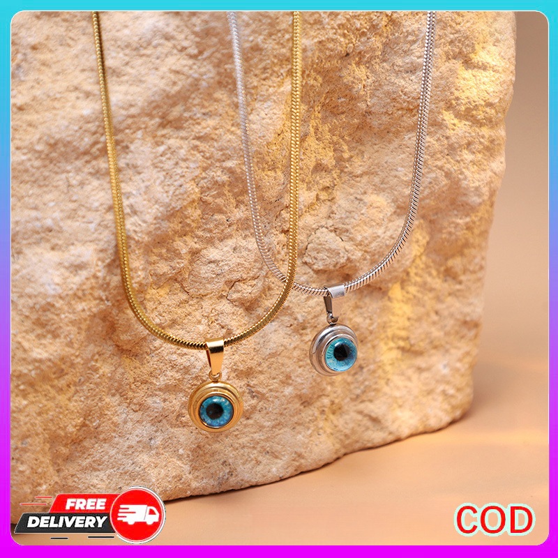 สร้อยคอไทเทเนียม Unisex Angels Eye การออกแบบตานางฟ้า Clavicle Chain ทนทาน สําหรับทุกเพศ