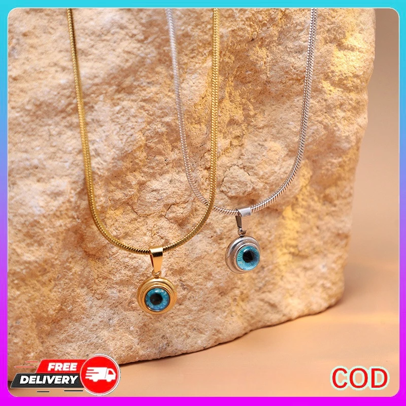สร้อยคอไทเทเนียม Unisex Angels Eye การออกแบบตานางฟ้า Clavicle Chain ทนทาน สําหรับทุกเพศ