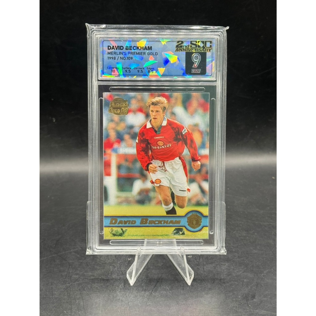 1998 Merlin’s Premier Gold – David Beckham #109 – SQC 9 MINT (Manchester United / Vintage UK Release