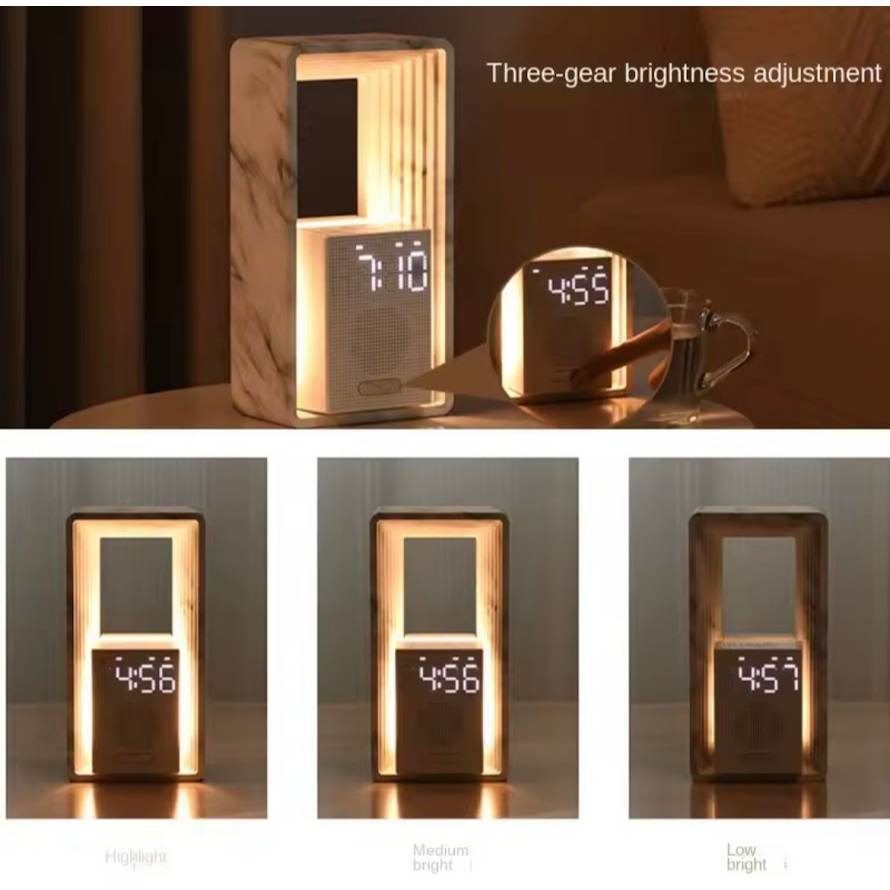 นาฬิกาปลุกจำลองพระอาทิตย์ขึ้นพร้อมลำโพงเสียงไวท์นอยส์ ไฟกลางคืนปรับความสว่างได้ นาฬิกาตั้งโต๊ะสำหรับใช้ในบ้านและห้องนอน - รูปที่ 5