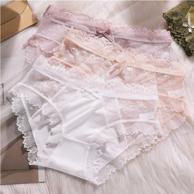 กางเกงชั้นในผ้าฝ้าย เอวต่ำ แต่งลูกไม้ ระบายอากาศ เซ็กซี่ สําหรับผู้หญิง  ให้ความรู้สึกนุ่มและสบาย - รูปที่ 2
