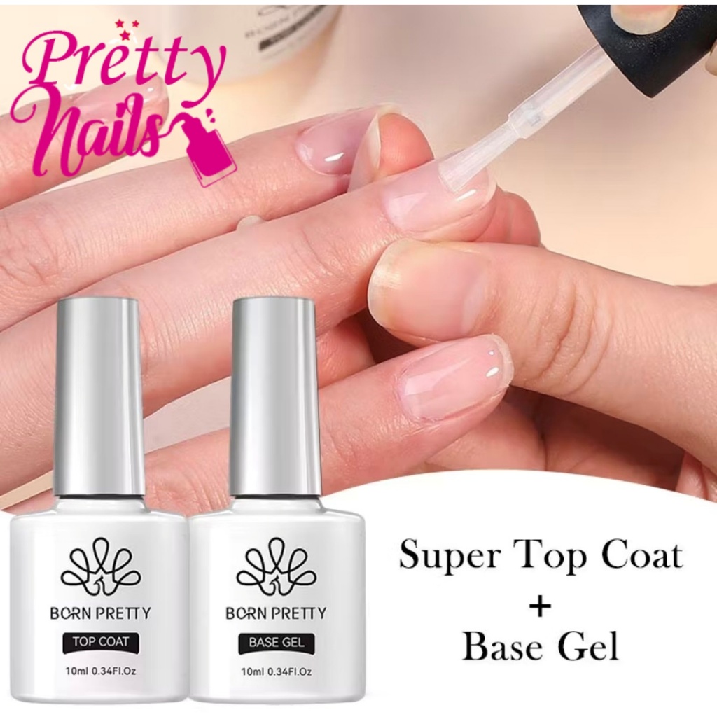 BORN PRETTY Top Coat / Base Coat  เล็บเจล ใช้สำหรับงานทาเล็บเพื่อความเงางาม ขนาด 10 ml.